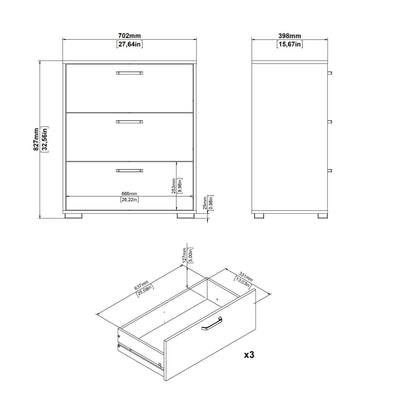 Sofia Chest 3 drawers Jackson Hickory – FTG, view 13