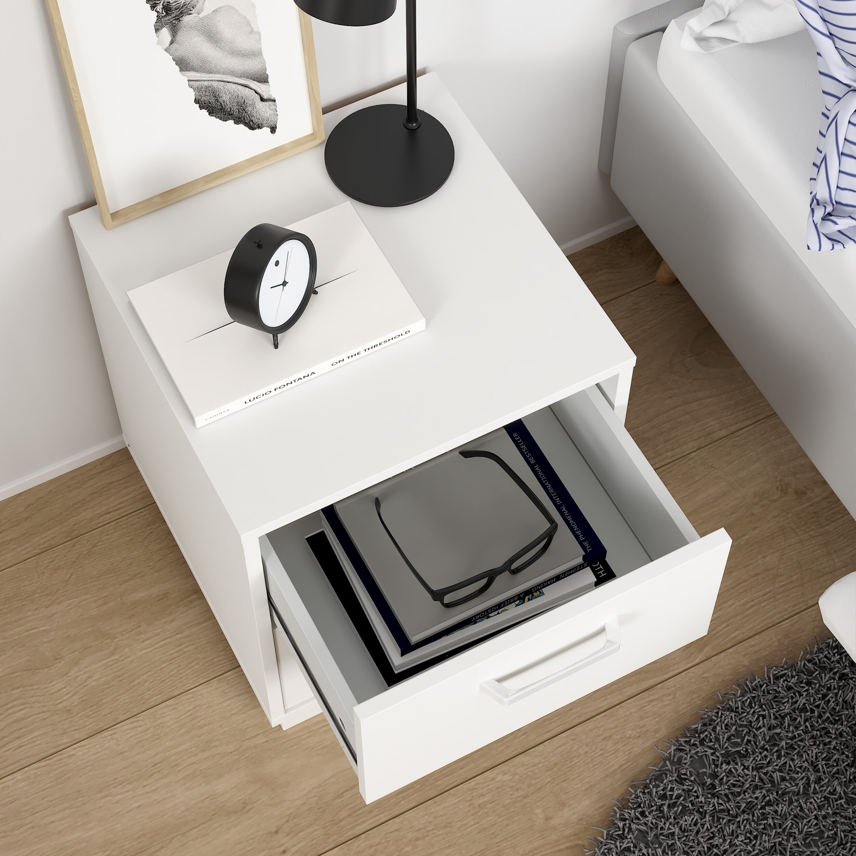 Sofia Nightstand 2 drawers White – FTG, view 10
