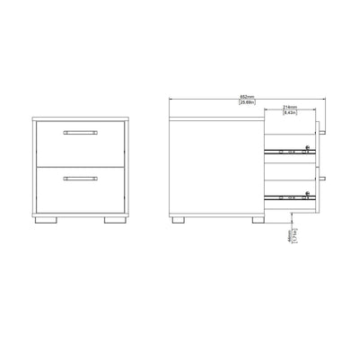 Sofia Nightstand 2 drawers White – FTG, view 15