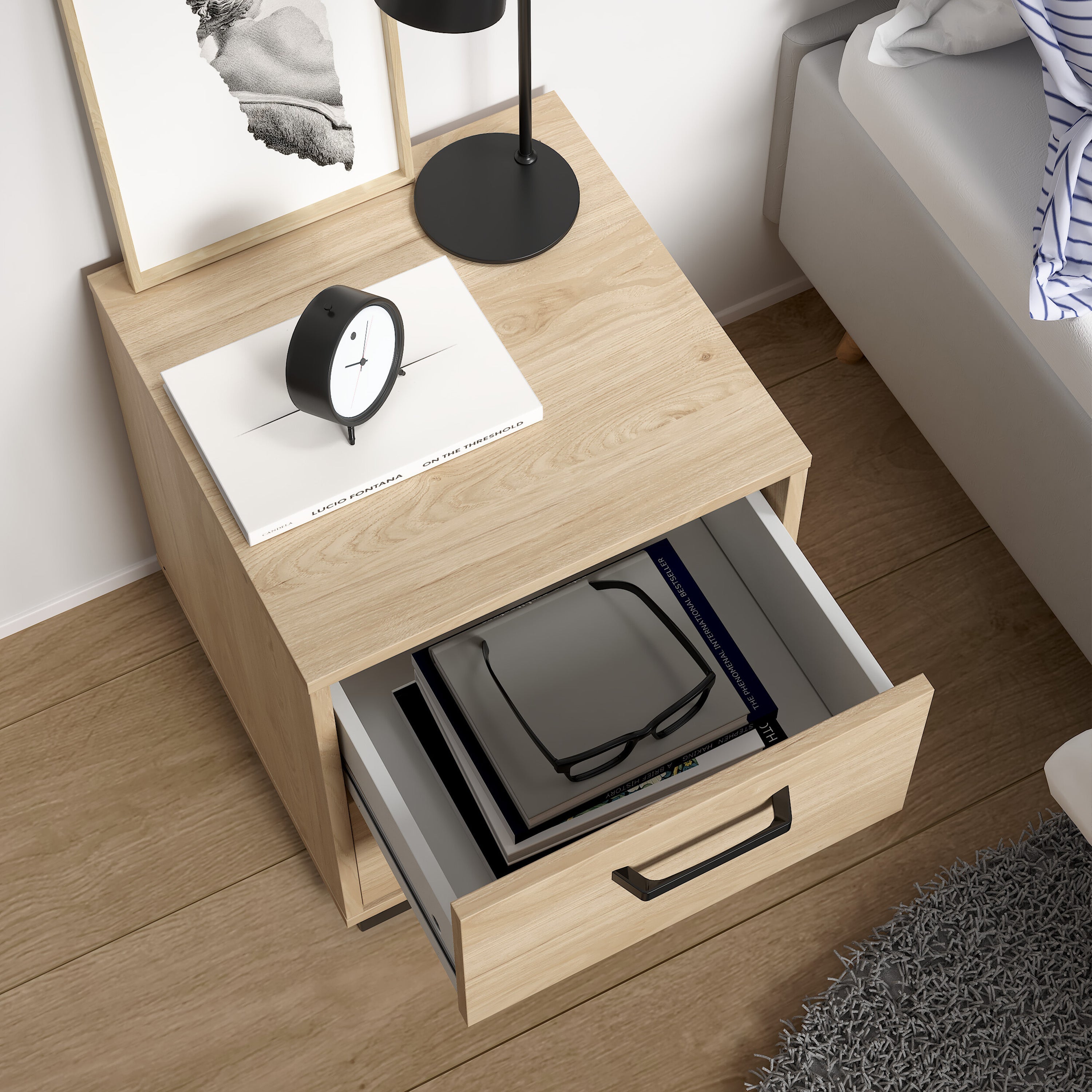 Sofia Nightstand 2 drawers Jackson Hickory – FTG, view 10