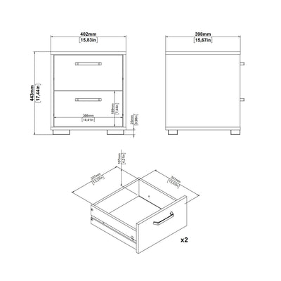 Sofia Nightstand 2 drawers Jackson Hickory – FTG, view 14