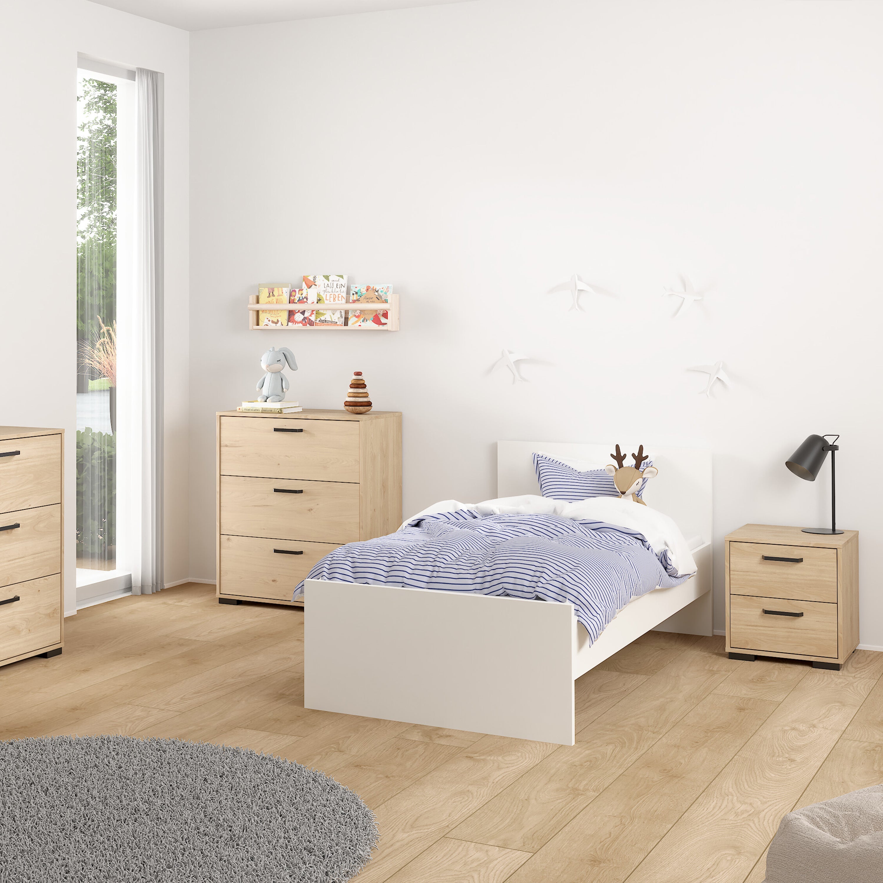 Sofia Nightstand 2 drawers Jackson Hickory – FTG, view 7