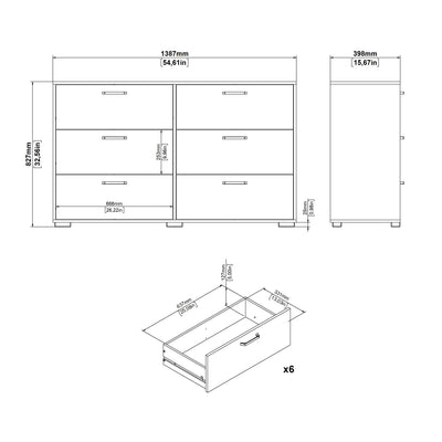Sofia Double dresser 6 drawers White – FTG, view 15