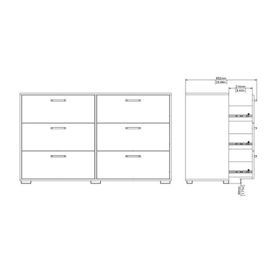 Sofia Double dresser 6 drawers White – FTG, view 16
