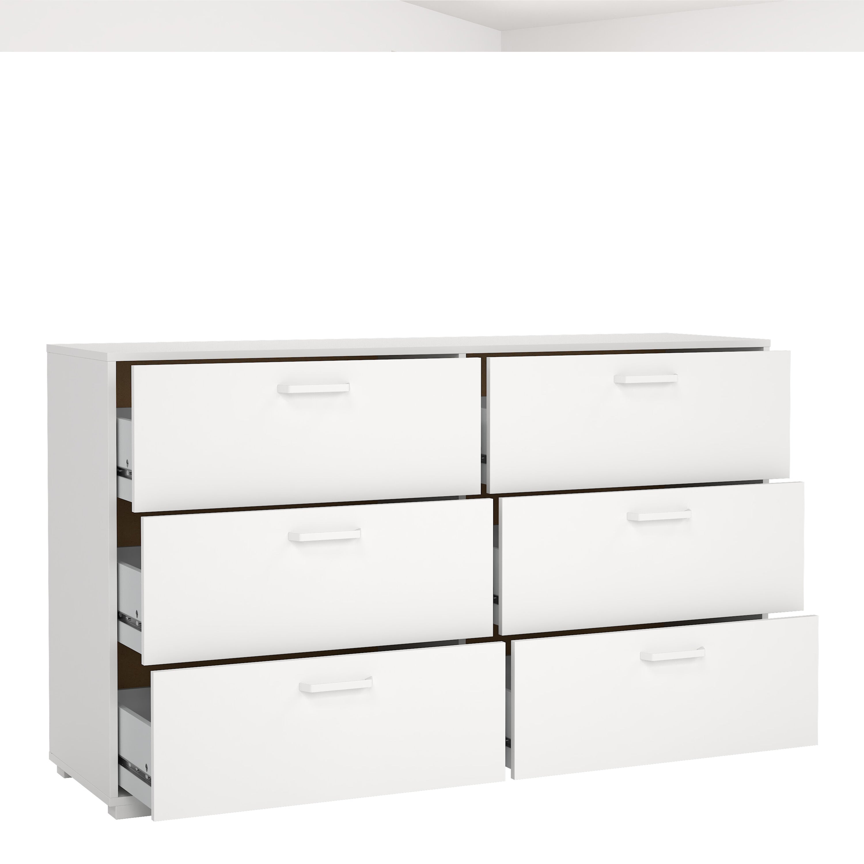 Sofia Double dresser 6 drawers White – FTG, view 5