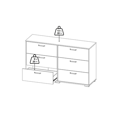 Sofia Double dresser 6 drawers Jackson Hickory – FTG, view 14