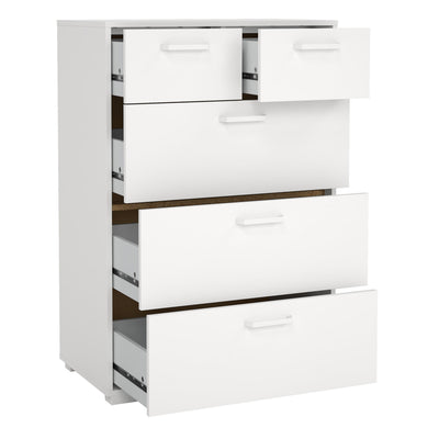 Sofia Chest 3 + 2 drawers White – FTG, view 5