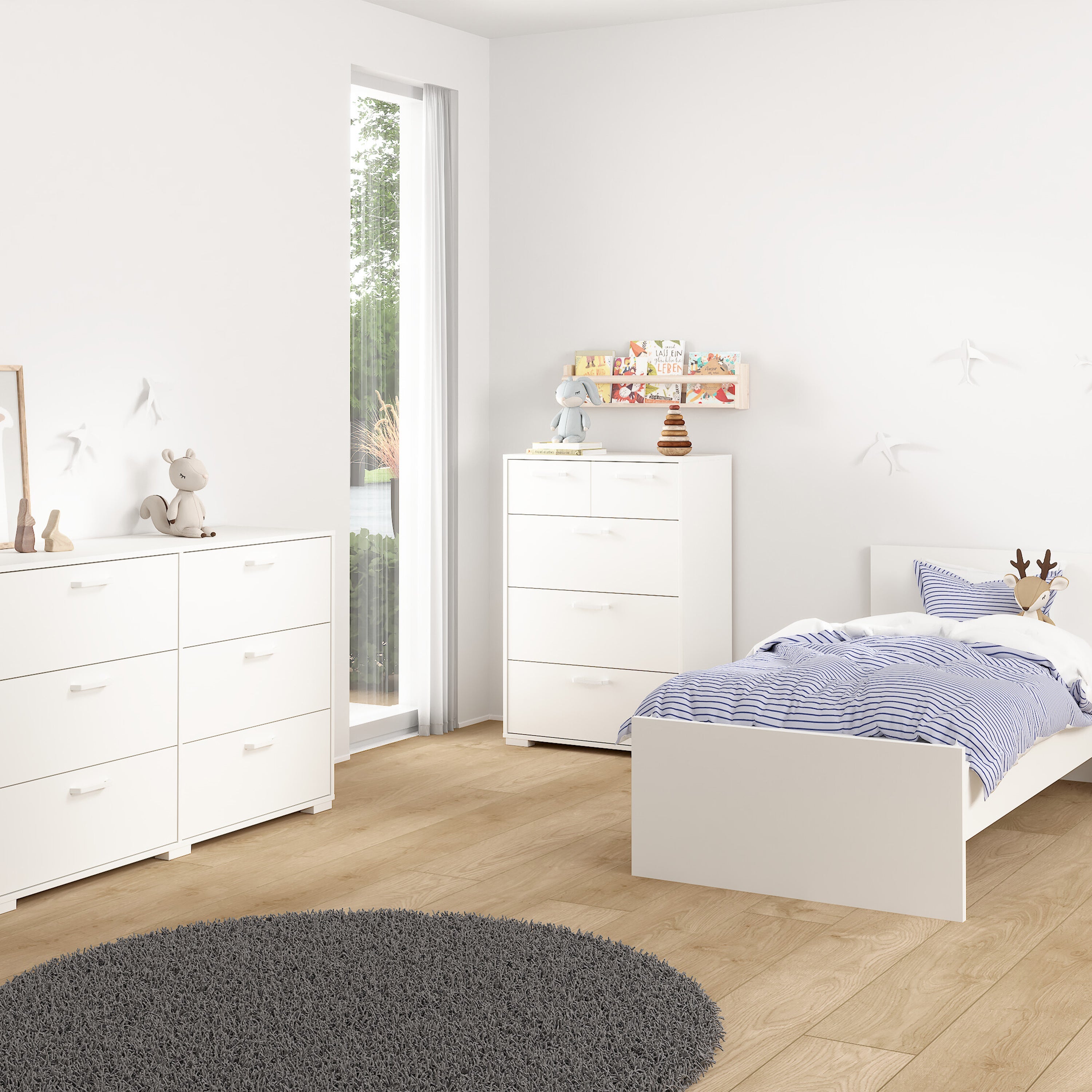 Sofia Chest 3 + 2 drawers White – FTG, view 7