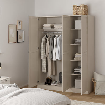 Brande Wardrobe with 3 Frame Doors in Cashmere