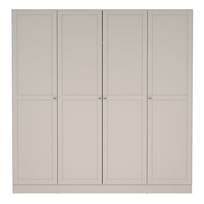 Brande Wardrobe with 4 Frame Doors in Cashmere