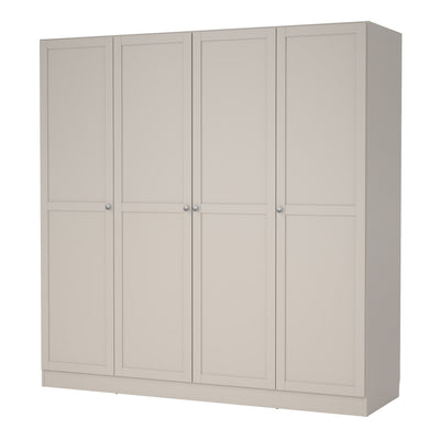 Brande Wardrobe with 4 Frame Doors in Cashmere