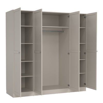Brande Wardrobe with 4 Frame Doors in Cashmere