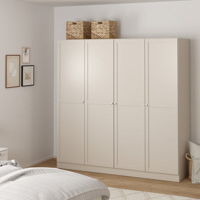 Brande Wardrobe with 4 Frame Doors in Cashmere