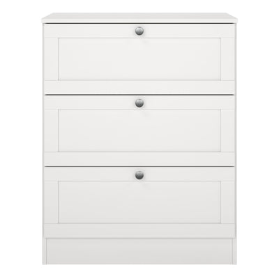 Brande Chest with 3 Frame Drawers in White – FTG, view 2