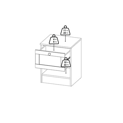 Brande Nightstand with1 Frame Drawer in White – FTG, view 7