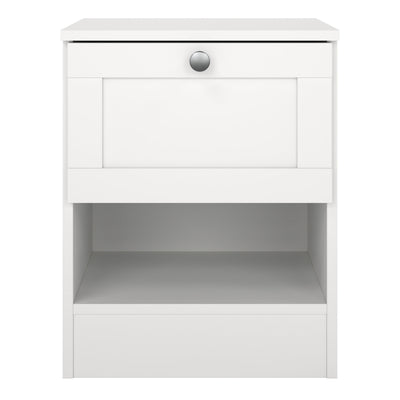 Brande Nightstand with1 Frame Drawer in White – FTG, view 2
