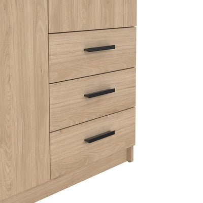 Sprint Wardrobe with 2 Doors + 3 Drawers in Jackson Hickory