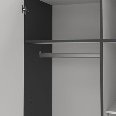 Sprint Wardrobe with 2 Doors + 3 Drawers in Matt Grey