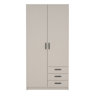Sprint Wardrobe with 2 Doors + 3 Drawers in Cashmere