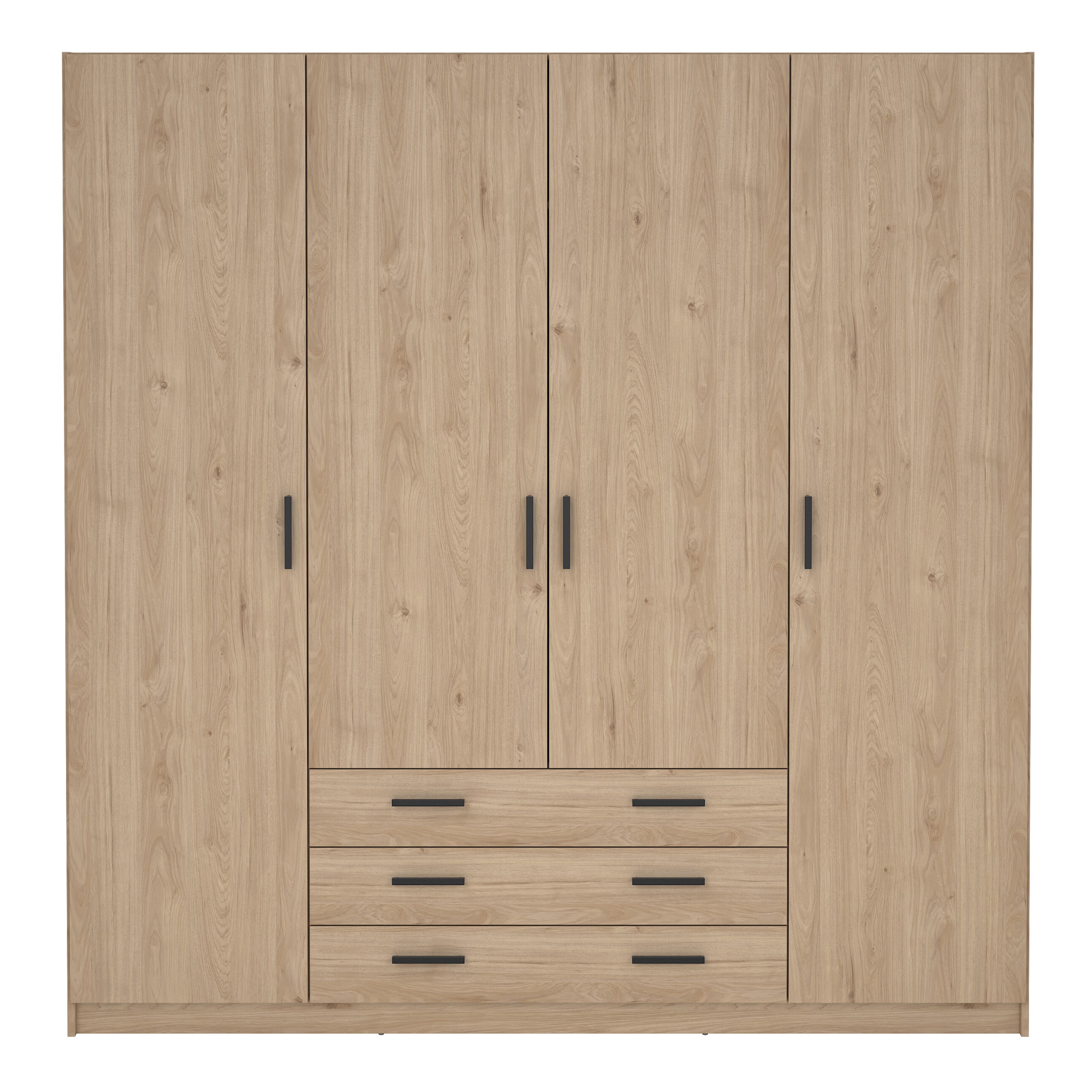 Sprint Wardrobe with 4 Doors + 3 Drawers in Jackson Hickory