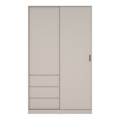 Naia Wardrobe with 1 Sliding Door 1 Std Door & 3 Drawers in Cashmere