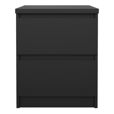 Naia Bedside 2 drawers in Matt Black – FTG, view 2