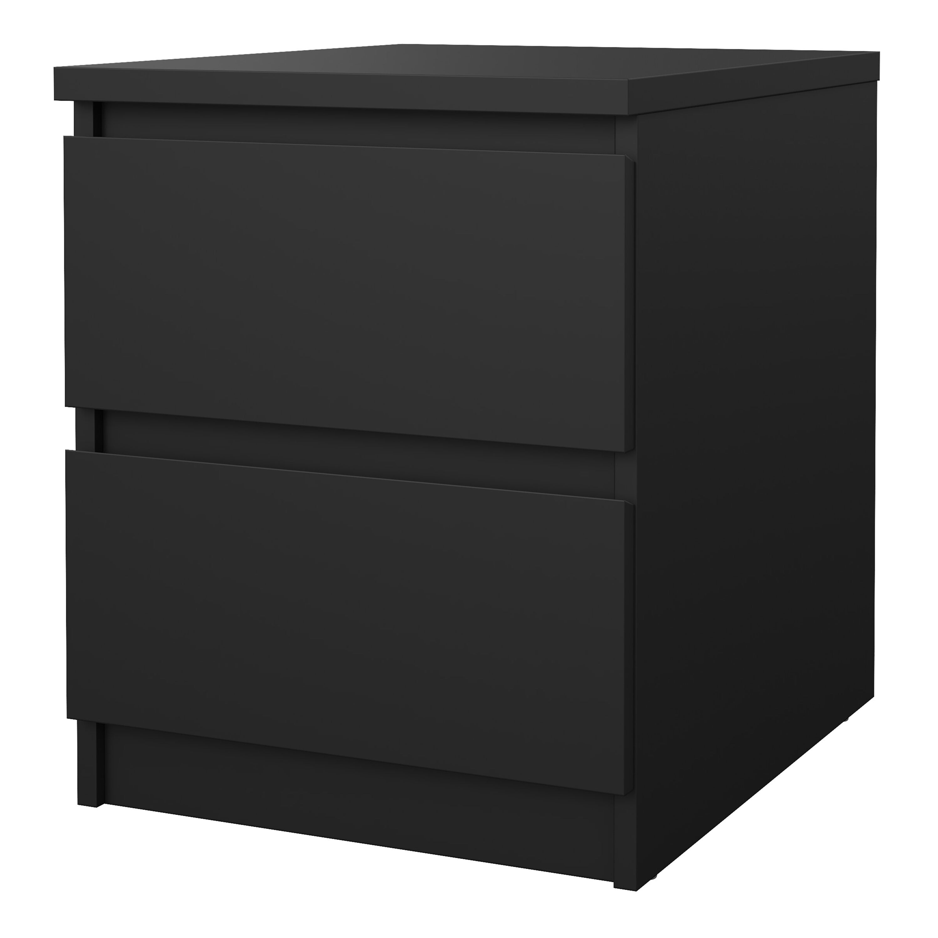 Naia Bedside 2 drawers in Matt Black – FTG, view 3