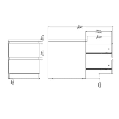 Naia Bedside 2 drawers in Jackson Hickory – FTG, view 10