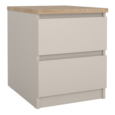 Naia Bedside 2 drawers in Cashmere Jackson Hickory – FTG