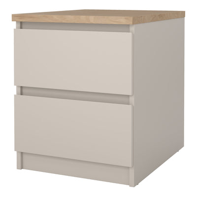 Naia Bedside 2 drawers in Cashmere Jackson Hickory – FTG, view 3