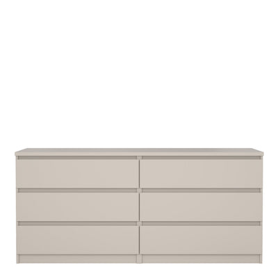 Naia Wide Chest of 6 Drawers (3+3) in Cashmere
