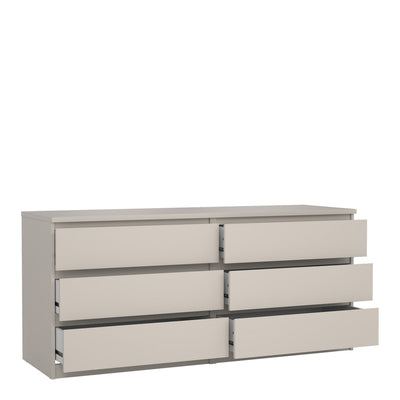 Naia Wide Chest of 6 Drawers (3+3) in Cashmere