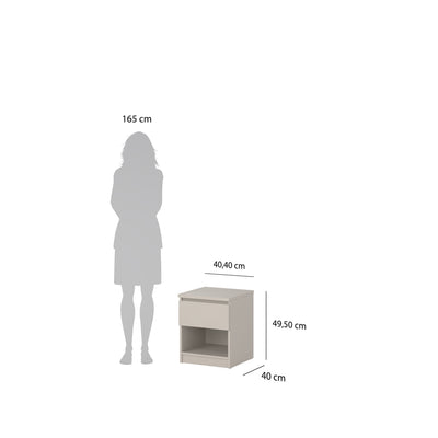 Naia Nightstand 1 Drawer Nightstand in Cashmere