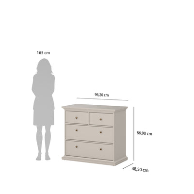 Paris Chest of 4 Drawers in Cashmere