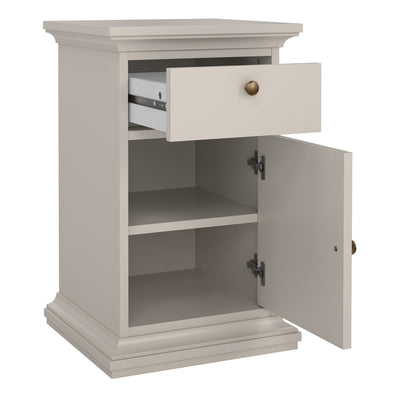 Paris Nightstand 1 door 1 Drawer in Cashmere