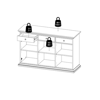 Paris Sideboard with 3 doors and 3 drawers in White – FTG, view 14