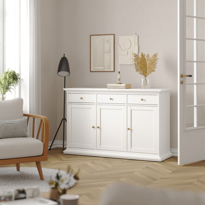 Paris Sideboard with 3 doors and 3 drawers in White – FTG, view 8