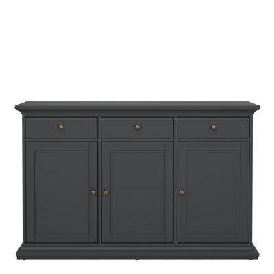Paris Sideboard with 3 doors and 3 drawers in Matt Grey – FTG, view 2