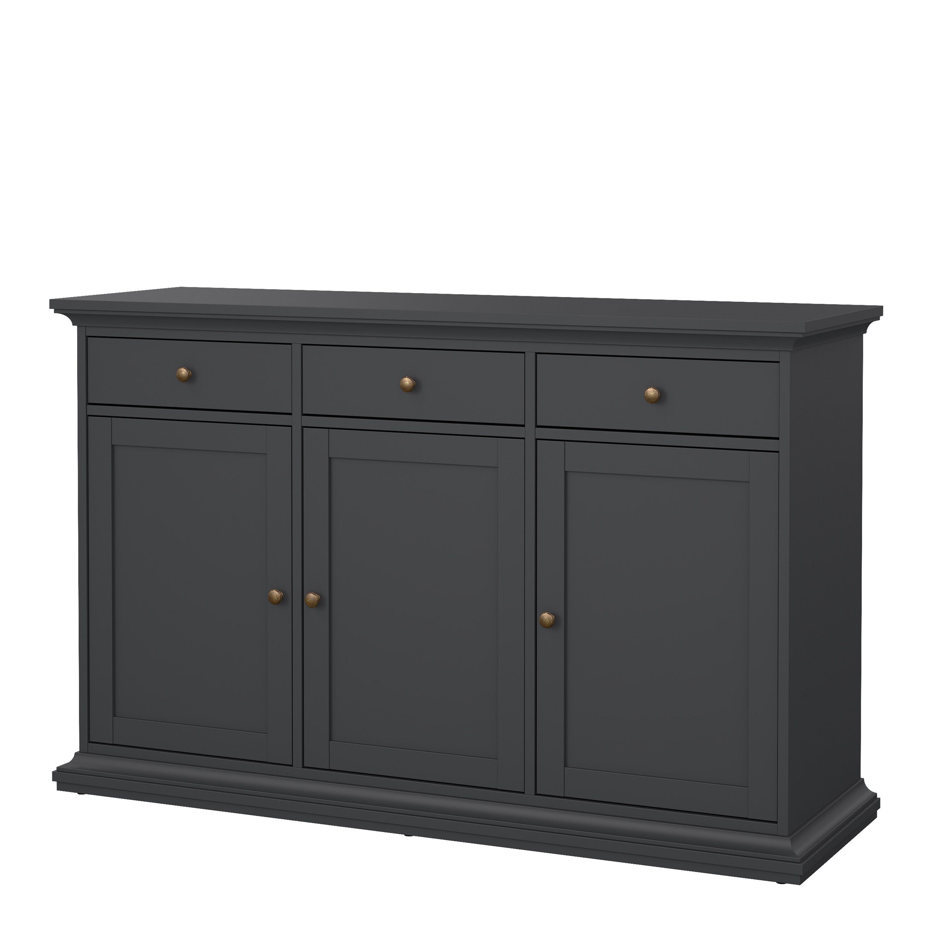 Paris Sideboard with 3 doors and 3 drawers in Matt Grey – FTG, view 3