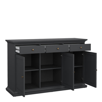 Paris Sideboard with 3 doors and 3 drawers in Matt Grey – FTG, view 5
