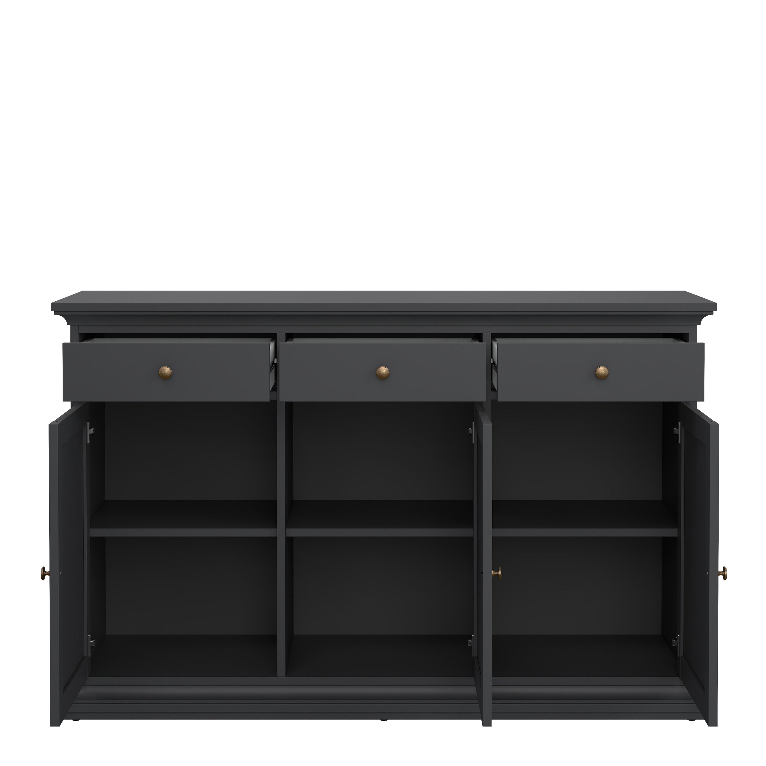 Paris Sideboard with 3 doors and 3 drawers in Matt Grey – FTG, view 6