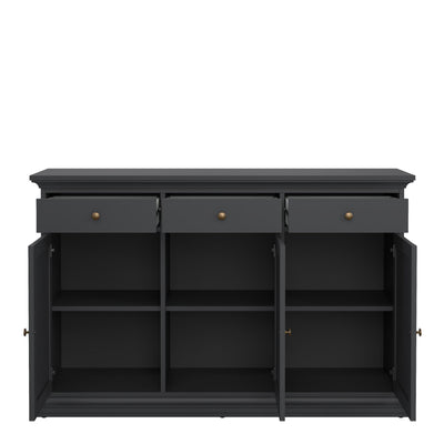 Paris Sideboard with 3 doors and 3 drawers in Matt Grey – FTG, view 6