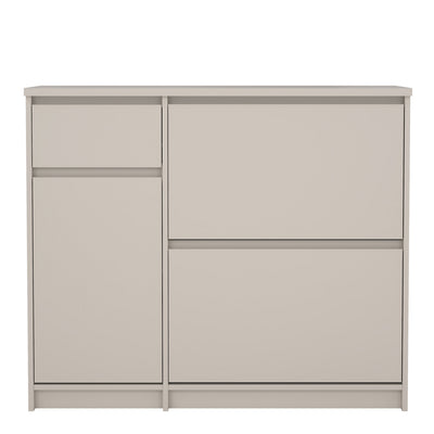 Naia Shoe cabinet 2 Tilting Doors 1 Door + 1 Drawer in Cashmere