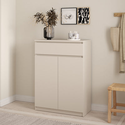 Naia Shoe cabinet with 2 Doors 1 Drawer in Cashmere