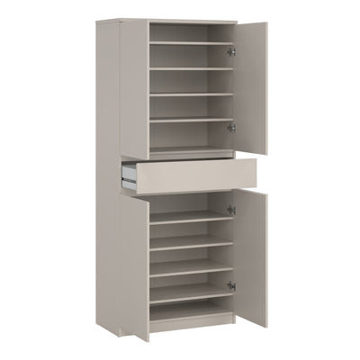Naia Shoe cabinet with 4 Doors 1 Drawer in Cashmere