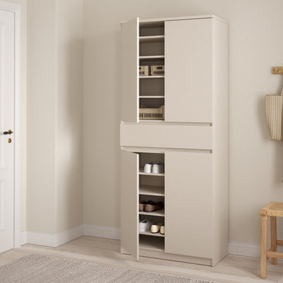 Naia Shoe cabinet with 4 Doors 1 Drawer in Cashmere