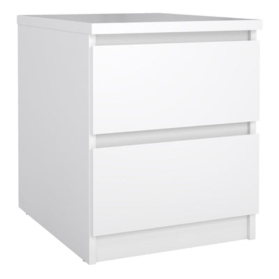 Naia Bedside 2 drawers in White high gloss – FTG