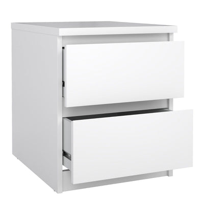 Naia Bedside 2 drawers in White high gloss – FTG, view 2