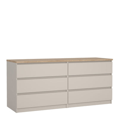 Naia Wide Chest of 6 Drawers (3+3) in Cashmere Jackson Hickory – FTG