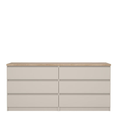 Naia Wide Chest of 6 Drawers (3+3) in Cashmere Jackson Hickory – FTG, view 5